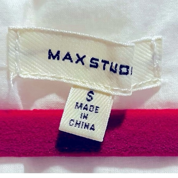 Max Studio- White Gauze Dress with Ruffle Sleeve and hem. - Picture 8 of 8